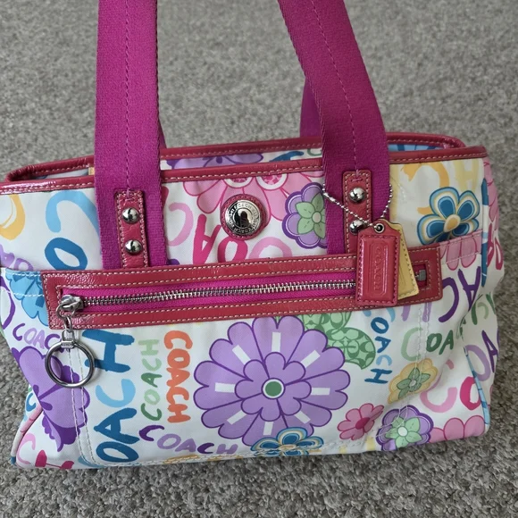 NEW Coach Daisy Multicolor Floral Shoulder Bag and Wallet Set